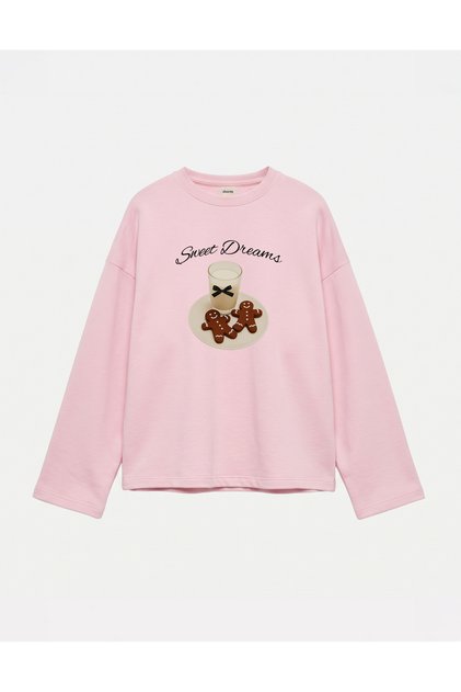 Oversize 100% Cotton 3 Thread Sweatshirt - Sweet Dreams