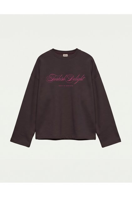 Oversize 100% Cotton 3 Thread Sweatshirt - Turkish Delight