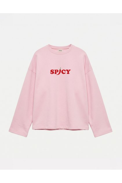 Oversize 100% Cotton 3 Thread Sweatshirt - Spicy