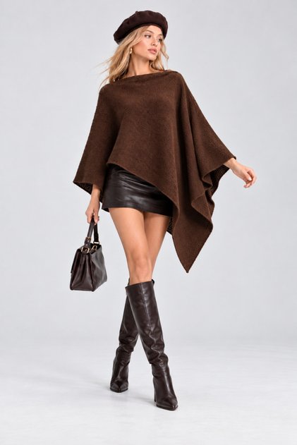 Women's Asymmetrical Knitwear Poncho Winter Stylish Knitted Loose Casual Combination - Women's Poncho