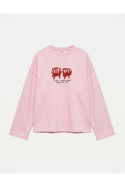 Oversize 100% Cotton 3 Thread Sweatshirt - Side by Side