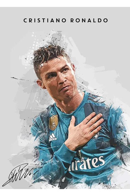 Cristiano Ronaldo 2 Metal Poster - Wall Art Print, Magnetic Mounting