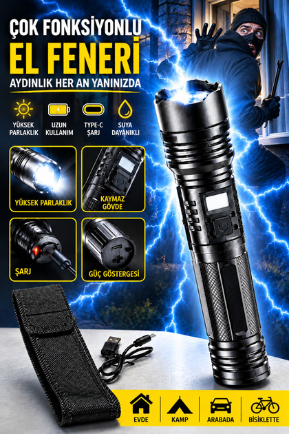 EL FENERİ ŞOK ALETTİ GÜVENLİK ALETTİ