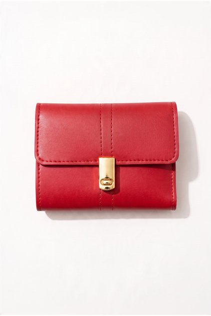 Milda Model Women's Wallet, Gold Color Lockable Multi-Compartment Card Holder Wallet