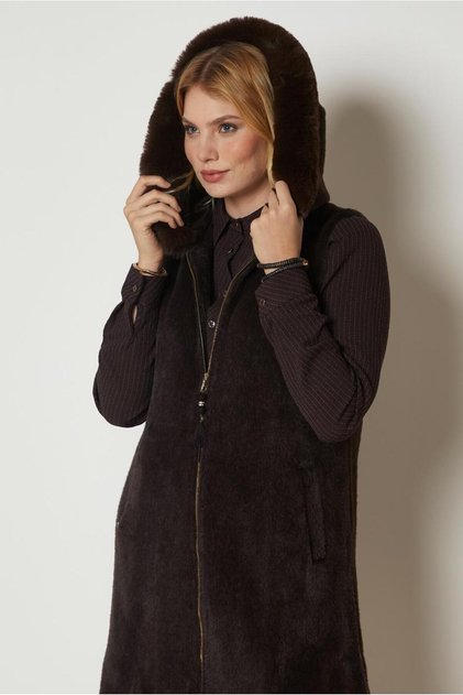 Hooded Plush Vest 47017