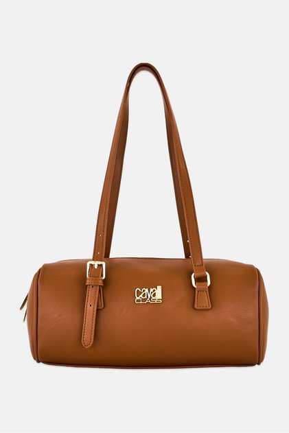Women Brand Logo Shoulder Bag, Brown