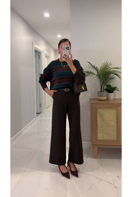 Maria Brown Belted Trousers