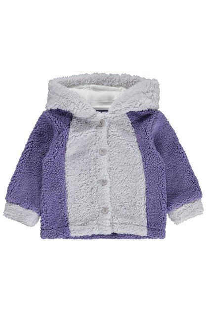 Hooded Cardigan with Snap Fasteners for 2-5 Years Old - Lilac