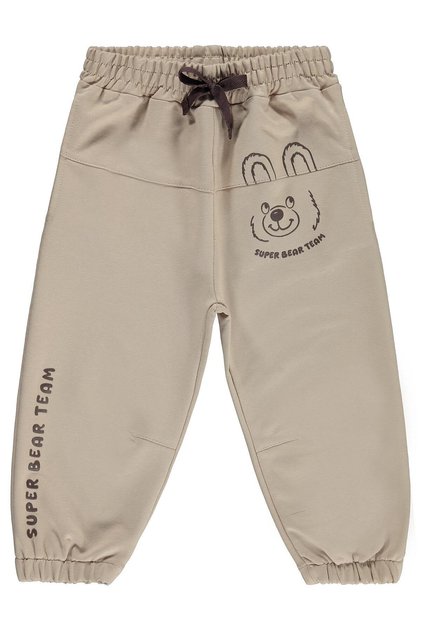 Bear Printed Sweatpants for Ages 2-5 - Beige