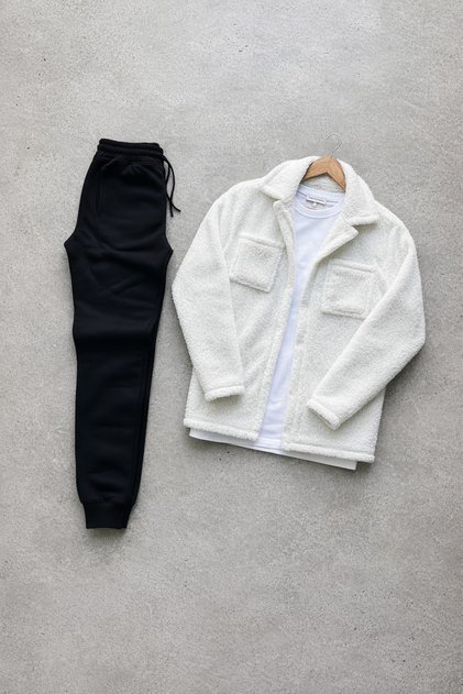 Plush Jacket + Winter Tracksuit 2-Piece Combination
