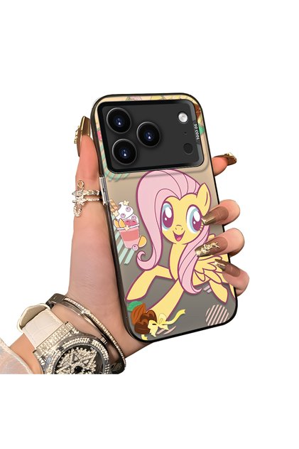 Fluttershy Pattern Phone Case with Acrylic Hard Back Panel and Silicone Edges Compatible with iPhone 17 Pro Max/18 Pro Max