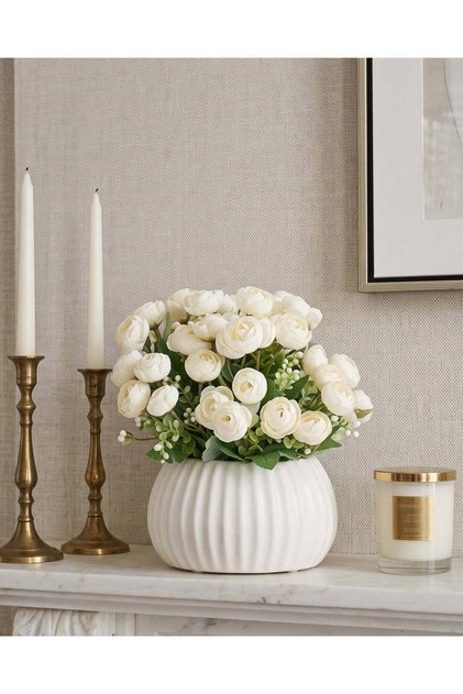 Cream Rose Arrangement with Pot
