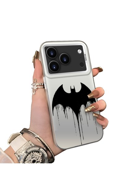 iPhone 17 Pro Max/18 Pro Max Compatible Acrylic Hard Back Panel with Silicone Edges Batman Pattern Phone Case