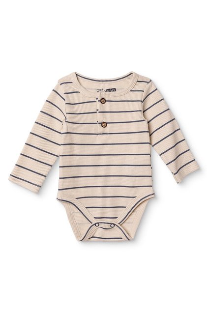 HelloBaby Erkek Bebek Body Çizgili Bisiklet Yaka Çıtçıtlı Kısa Kol