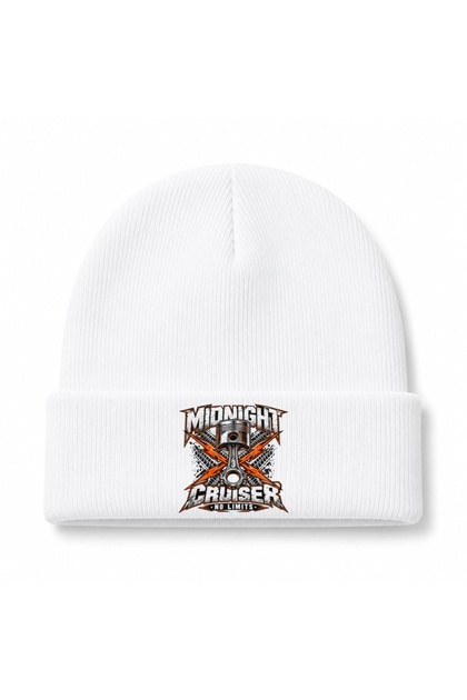 Midnight Cruiser – No Limits Motorcycle Piston Graphic Beanie