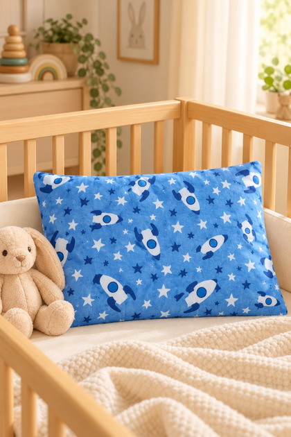 Winter Flannel Double Baby Pillowcase Rocket