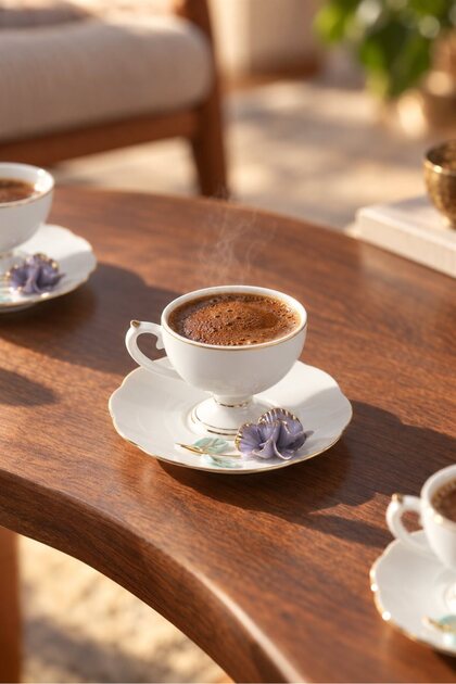 Felicity 6 Kişilik Porselen Kahve Fincan Takımı - 90 ml