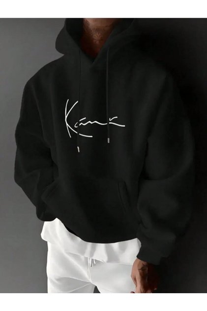 Erkek Premium Oversize 3 İplik Baskılı Hoodie Kaliteli Kumaş Kalın Kapüşonlu Sweatshirt