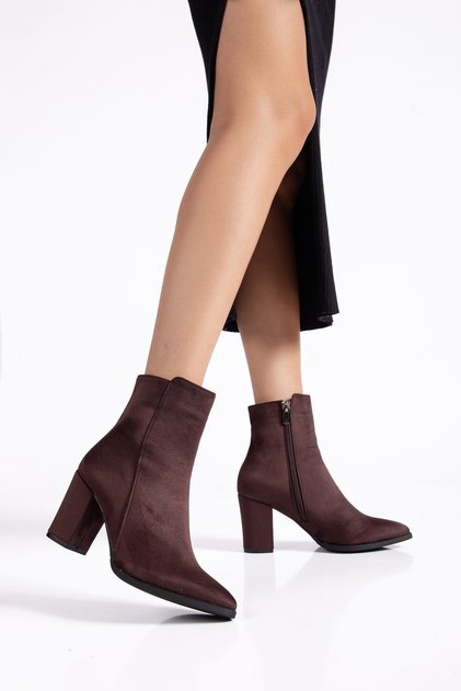Women's Pointed Toe Brown Suede Boots