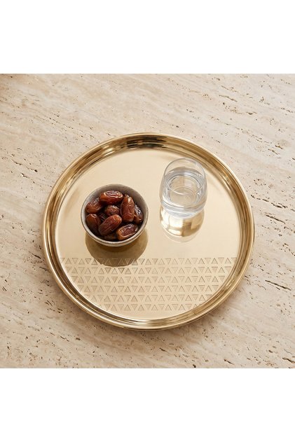 Geo Round Metal Plate - 25 cms