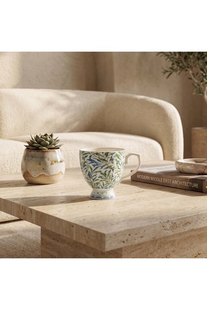 Floral Decal New Bone China Footed Mug - 360 ml
