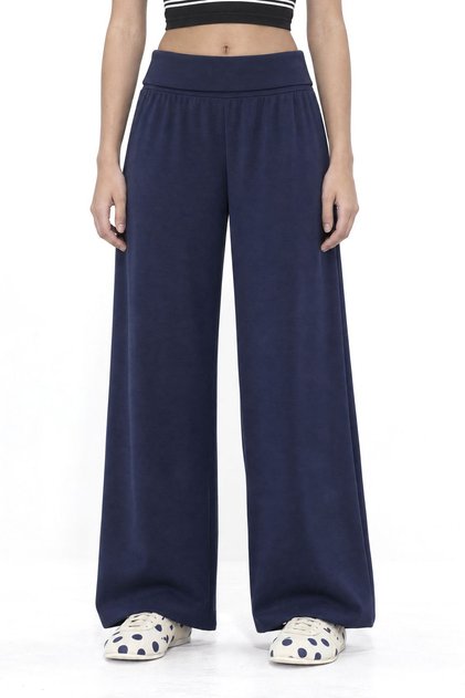 Busem Mid-Waisted Wide-Leg Knitted Jogger Pants