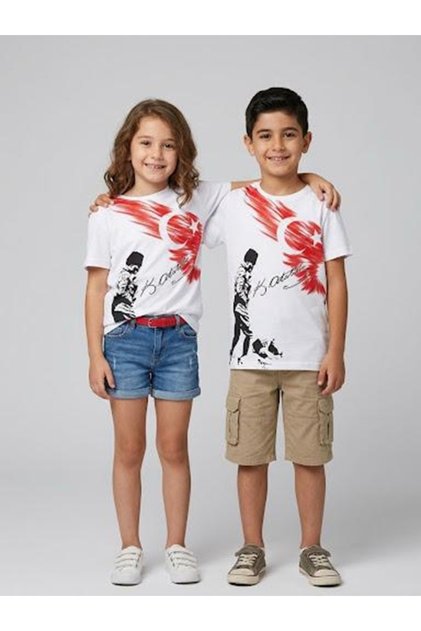 Ataturk and Flag Printed T-Shirt 29 October Feast