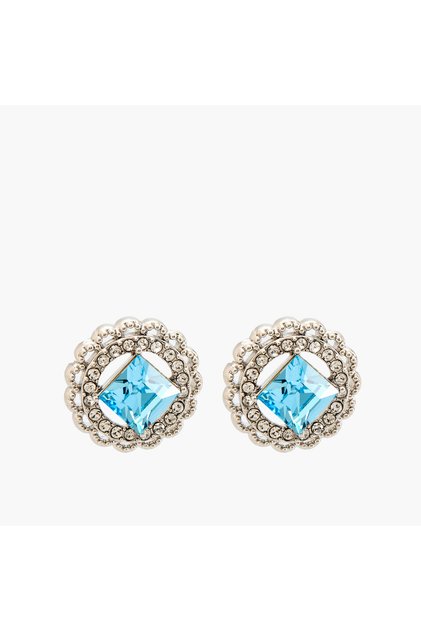 Swarovski Crystal Stud Earrings with Pushback Closure