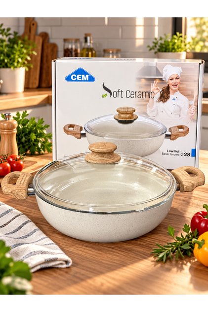SOFT SERAMİK 28 CM KARNIYARIK BASIK TENCERE