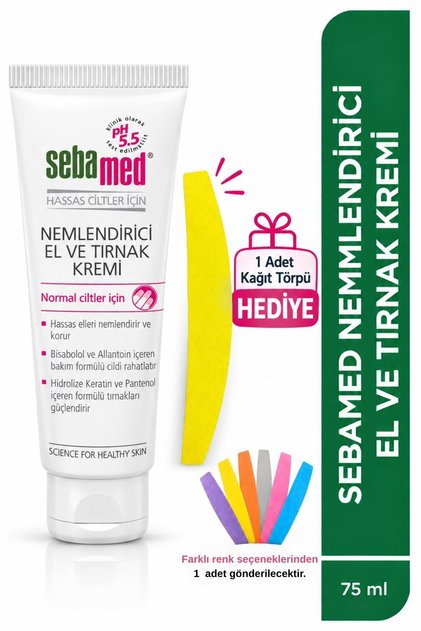 Kuru ve Çatlayan Eller İçin Pantenol ve Keratinli Nemlendirici El ve Tırnak Kremi 75 Ml+Törpü Hediye