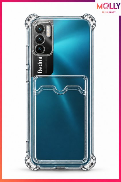 Transparent Silicone Case with Reinforced Corners and Card Pocket for Redmi Note 11Se