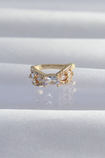 Brass Gold Color Zircon Stone Plated Earcuff Earrings