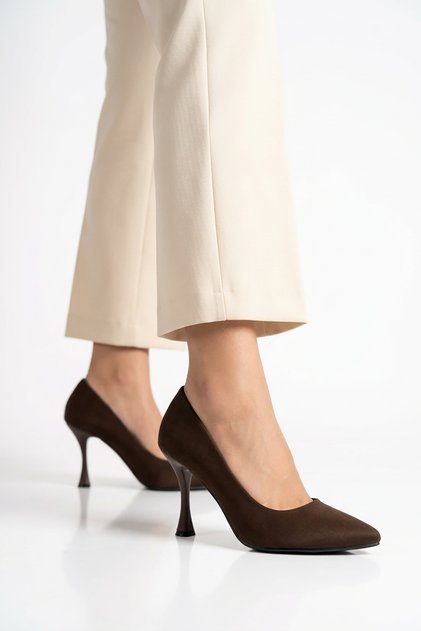 Polmis flat heel women's stiletto coffee satin