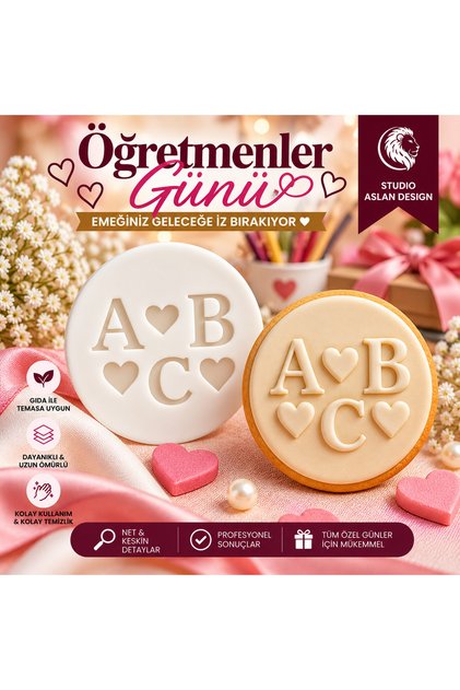 Teachers' Day Sugar Paste Printing Mold with Abc Letters | November 24 Cookie Cupcake Cake Decorating Mold
