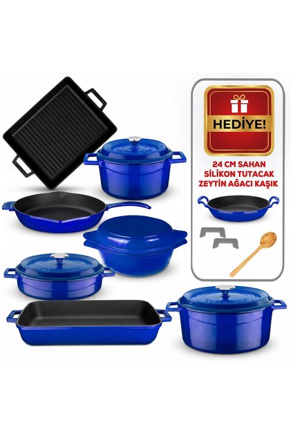 Cast Iron Pot and Pan Dowry Set 8-Piece Dowry Master Set