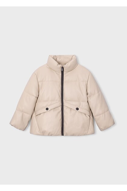 Girl's Winter Casual Short Coat Beige