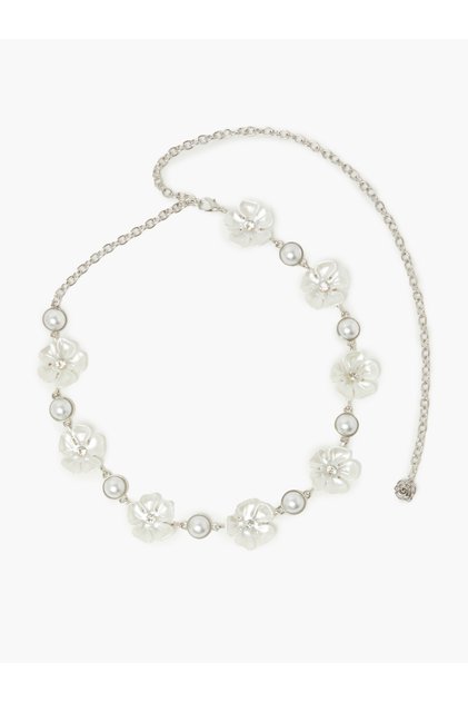 Floral Pearl Chain Belt