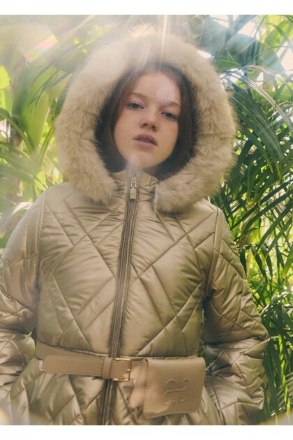 Abel&Lula Girl's Gold Bag Coat
