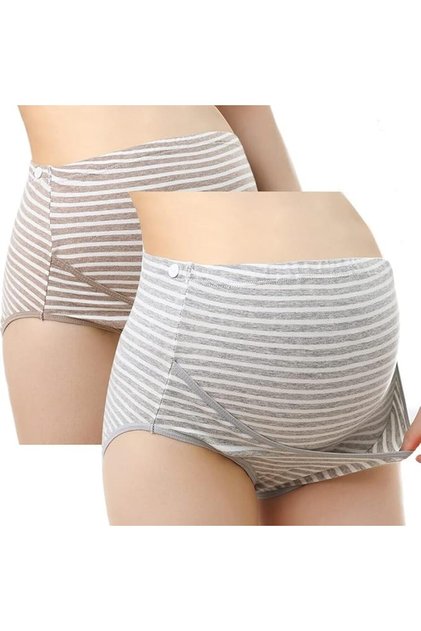 Over The Bump Maternity Underwear With Pocket, Cotton Briefs for Pregnancy With Side Adju