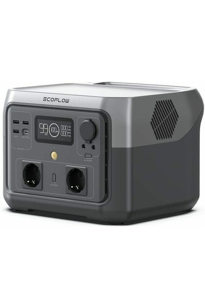 Statie de incarcare portabila Power Station River 2 Max, 512 Wh, 1000W, iesire USB-A, DC, USB-C, Wi-Fi, Bluetooth, Gri