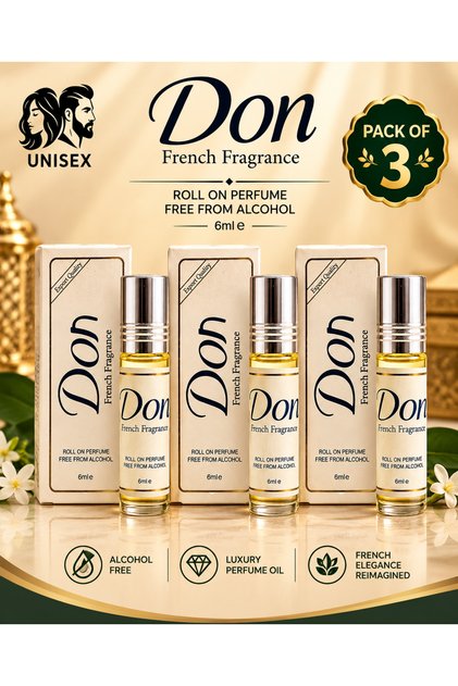French Fragrance, Alcohol-Free, Combo Pack of 3 x 6ml