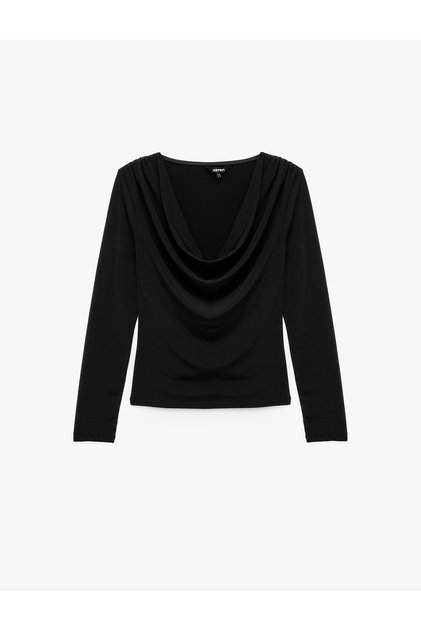 Drapeli Ruffled Collar Long Sleeve Blouse