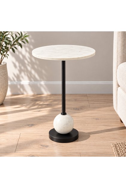 Marble Top Round Side Table