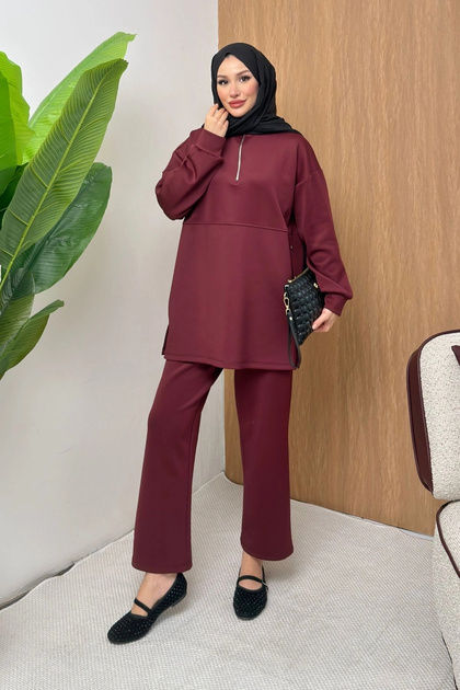 Scubaflex Comfort Flexible Textured Zipper Detailed Women's Hijab Set