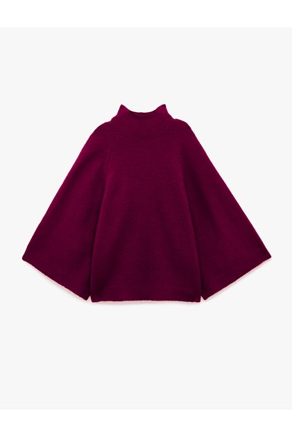 Wide Bat Sleeve Turtleneck Knit Sweater