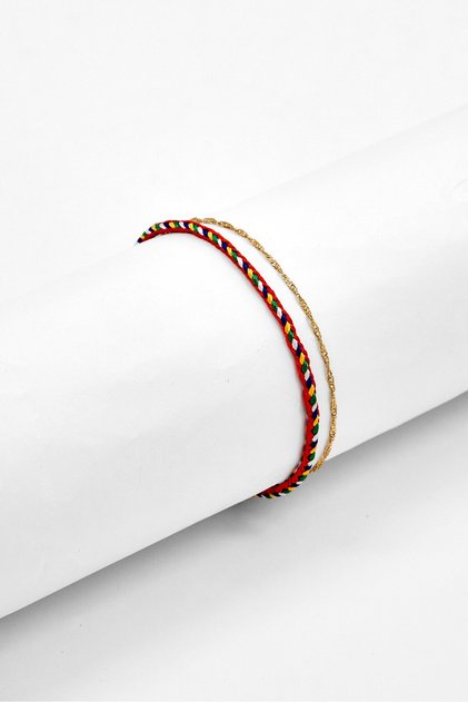 Women Fashionable Stainless Steel And Beading Bracelet, Multicolor