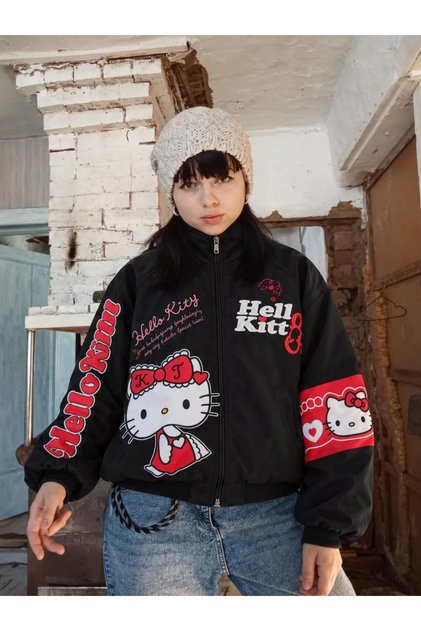 Hello Kitty Oversize Zippered Racing Jacket
