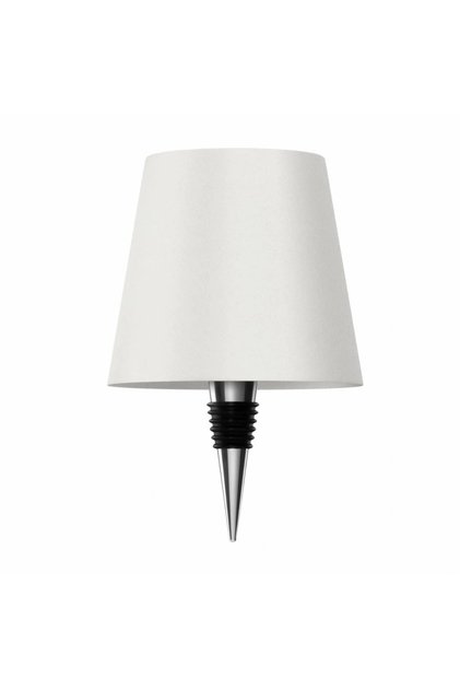 Dop sticla de vin, tip lampa LED, 5W, incarcare USB, 3 culori, buton tactil, plastic, alb, 11×9 cm