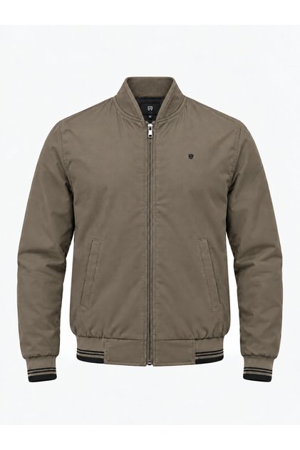 Men's (Haki̇m Yaka) Winter Plush Lined Bonded Fabric Rain and Wind Resistant Winter Men's Bomber Jacket Coat Dark Beige .... Choose Size 1 Smaller...