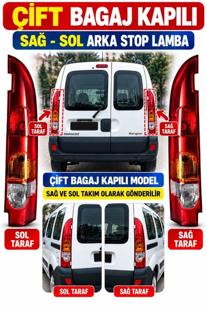 Renault Kangoo Sağ-sol Arka Stop Lamba Bagaj Kapağı Yana Açılır Duysuz 2003-2007